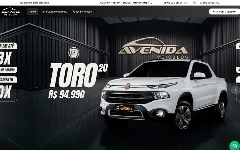 Site da Avenida Veículos